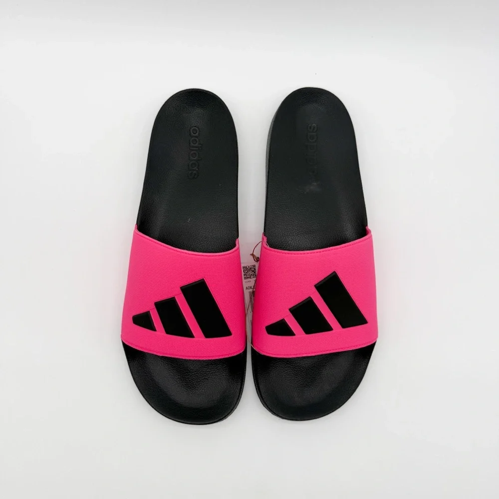 Adidas Adilette Shower Slide Sandals Cushioned Black Pink Men's Size 16 NEW